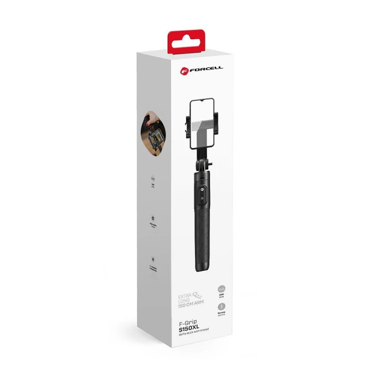 Selfie stick Forcell F-Grip S150XL tripod z pilotem bezprzewodowym czarny 0INT