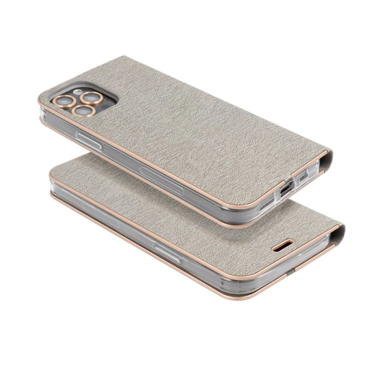 Etui z klapką Luna Book Gold srebrne