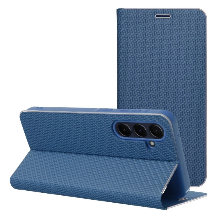 Etui z klapką na Samsung Xcover 7 Luna Book Carbon niebieskie