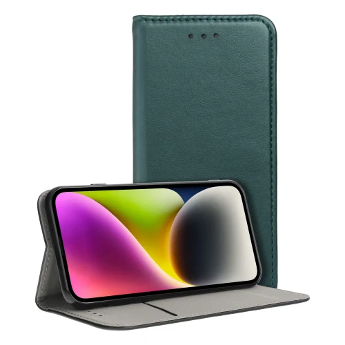 Etui z klapką na Samsung A57 5G Smart Magneto ciemnozielone