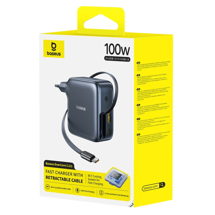 Baseus EnerCore 100W GaN 3-port z kablem