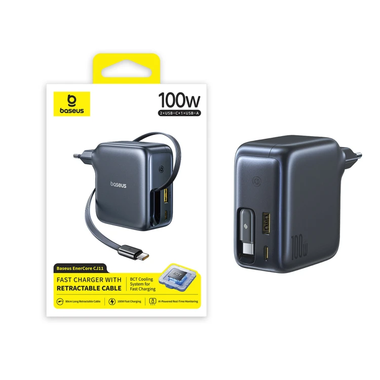 Baseus EnerCore 100W GaN 3-port z kablem
